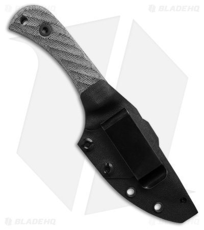 Half Face Blades Cavner Jr. Fixed Blade Knife Gray Micarta (3.5" Black Cerakote)