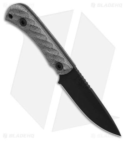 Half Face Blades Cavner Jr. Fixed Blade Knife Gray Micarta (3.5" Black Cerakote)