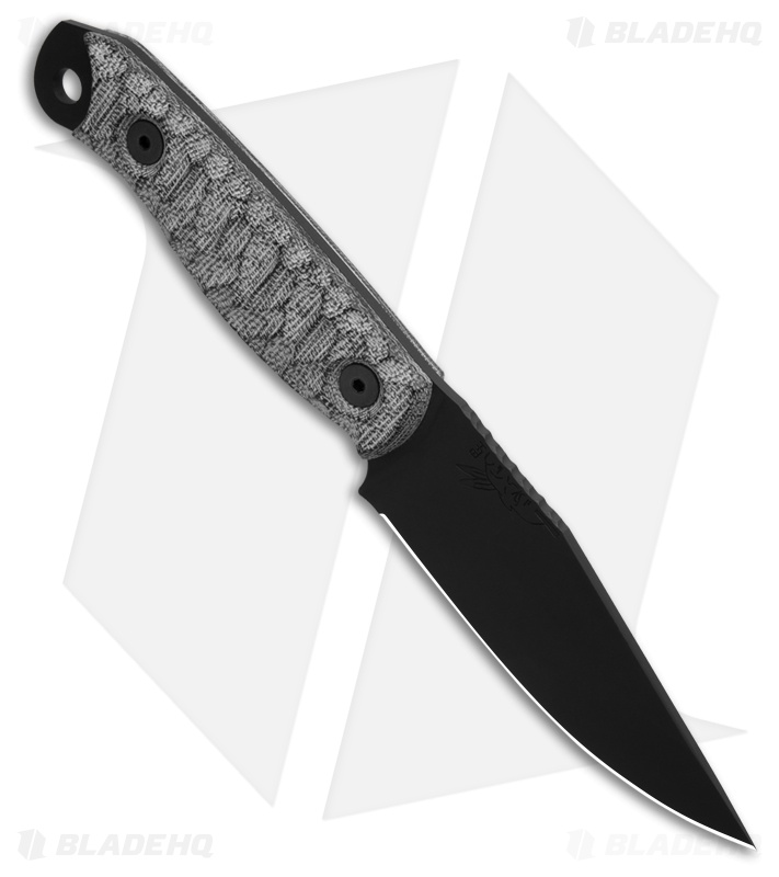 Half Face Blades Crow Scalper Fixed Blade Knife Gray Micarta (4" Black Cerakote)
