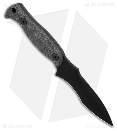 Half Face Blades Extremis Fixed Blade Knife Gray Micarta (3.5" Black Cerakote)