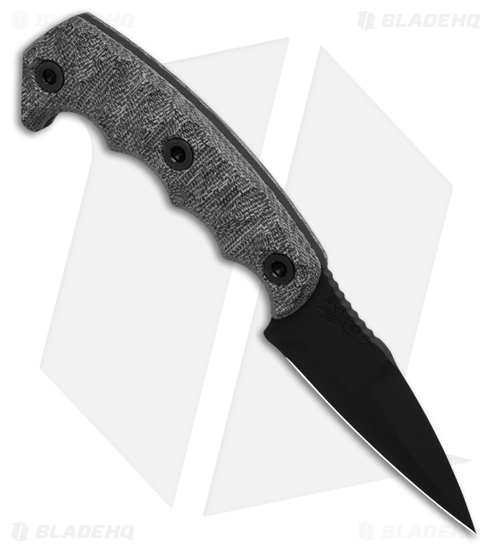Half Face Blades Humint Fixed Blade Knife Gray Micarta (3" Black Cerakote)
