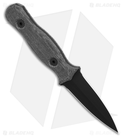 Half Face Blades Trident Fixed Blade Knife Gray Micarta (3" Black Cerakote)