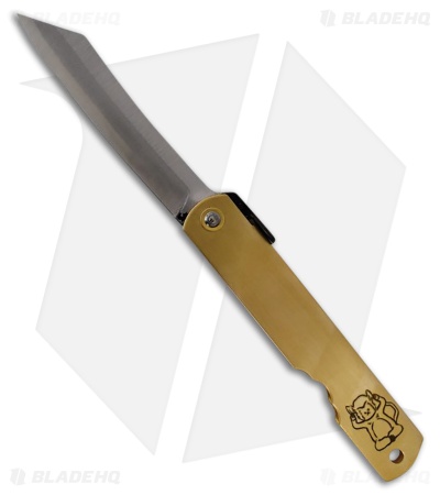 Higonokami Warikomi Folder Monkey Brass Handle (3.00" Stonewash)