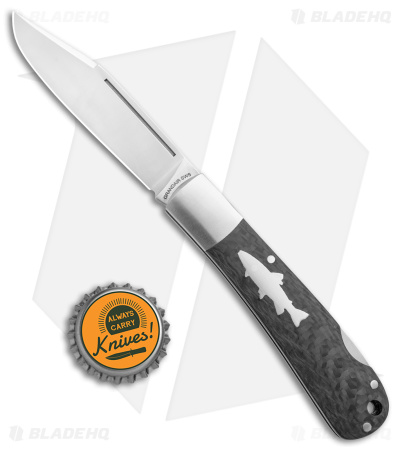 HPA Grandair SWS Salmon Lockback Knife Carbon Fiber (3.4" Satin)