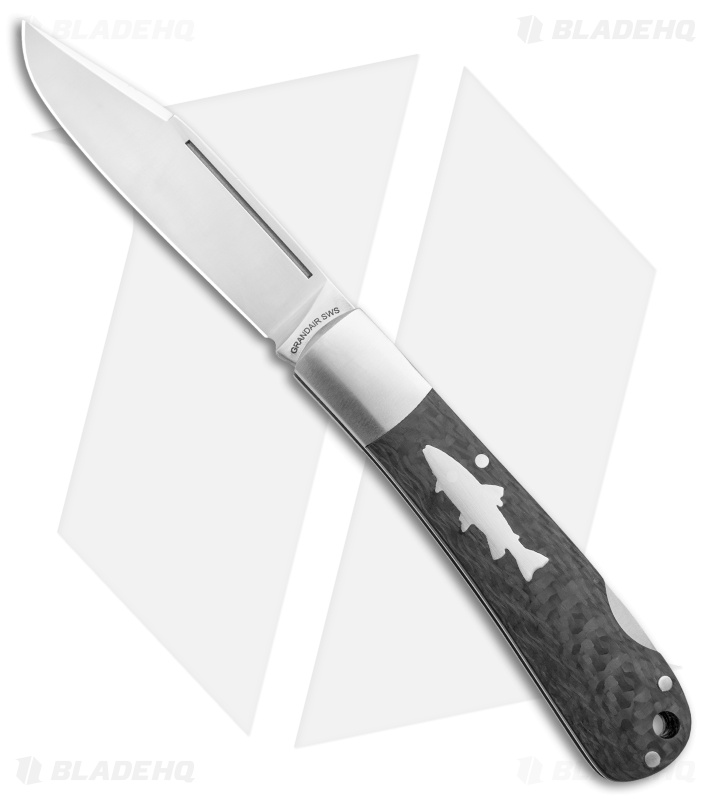 HPA Grandair SWS Salmon Lockback Knife Carbon Fiber (3.4" Satin)