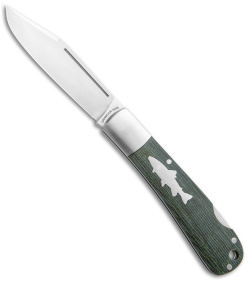 HPA Grandair SWS Salmon Lockback Knife Green Micarta (3.4" Satin)