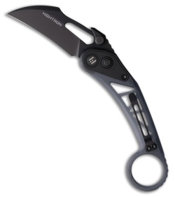 HIGHTRON Cyroclaw Button Lock Karambit Knife Black Acrylic (3.9" PVD)