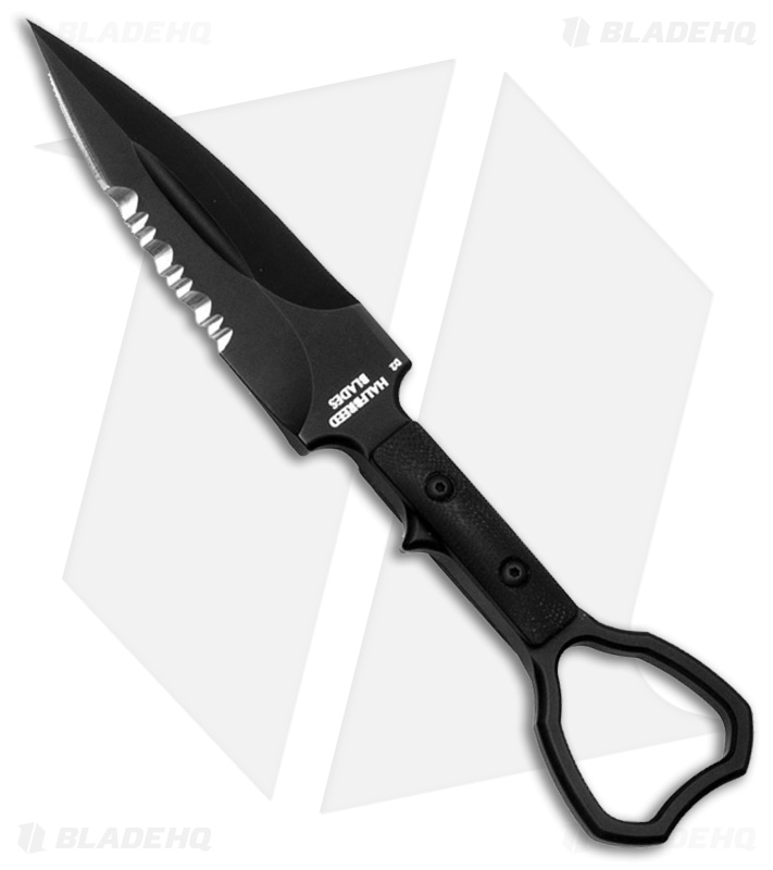 Halfbreed Blades CCK-01 Compact Clearance Knife Fixed Blade (3.9" Black Serr)