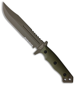 Halfbreed Blades Large Infantry  Clip Point Fixed Knife OD Green (6.9" OD Green)