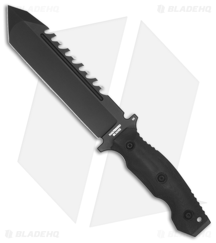 Halfbreed Blades Large Survival Tanto Fixed Blade Knife Black G-10 (6.8" Black)