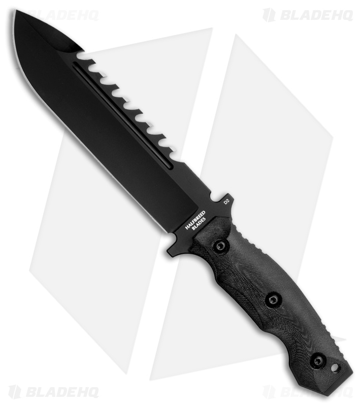 Halfbreed Blades Large Survival DP Fixed Blade Knife Black G-10 (6.8" Black)