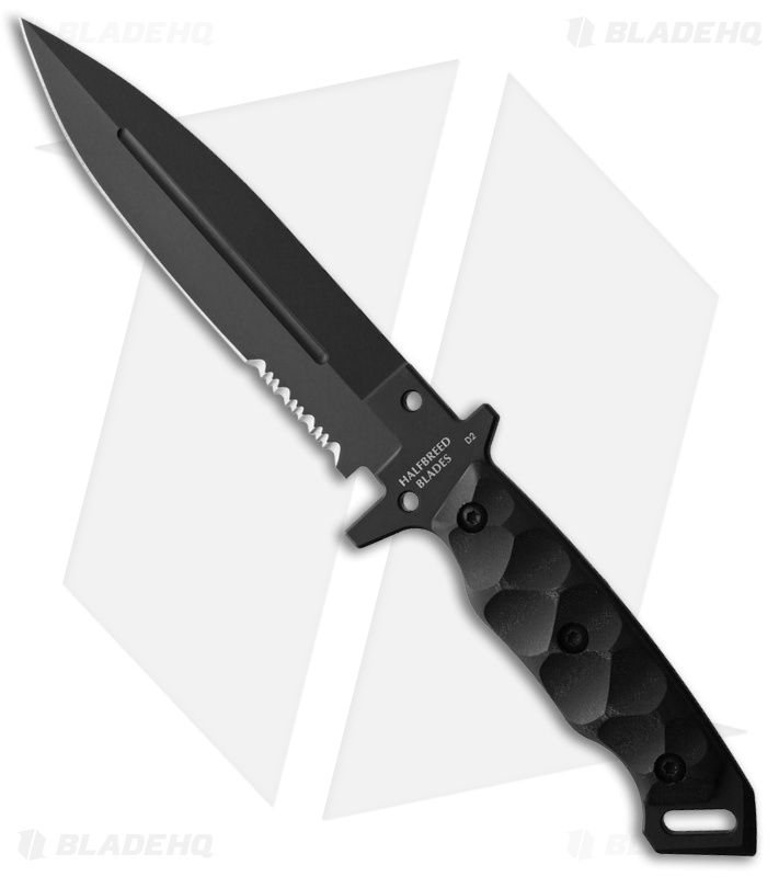 Halfbreed Blades Medium Infantry Fixed Blade Knife Black (6.5" Black)  MIK-01
