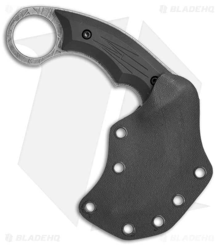 HavocWorks Small Karambit Fixed Blade Knife Black G-10 (2.5" Pattern Acid SW)