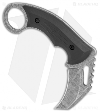 HavocWorks Small Karambit Fixed Blade Knife Black G-10 (2.5" Pattern Acid SW)