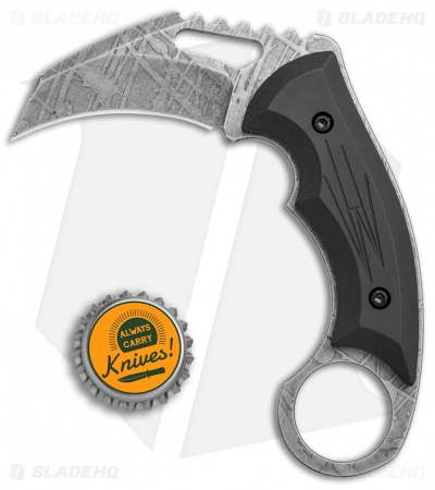HavocWorks Small Karambit Fixed Blade Knife Black G-10 (2.5" Pattern Acid SW)