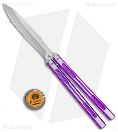 Heibel Knives Sapient Balisong Knife Purple Ano Ti Two-Tone (4.25" Satin) #60
