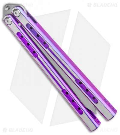 Heibel Knives Sapient Balisong Knife Purple Ano Ti Two-Tone (4.25" Satin) #60