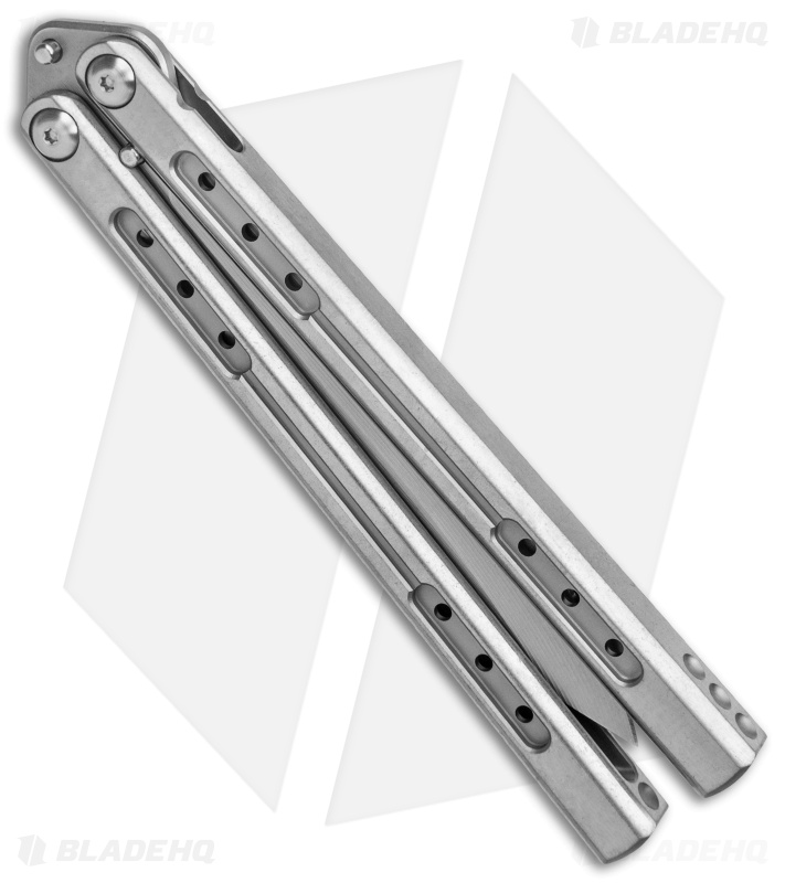 Heibel Knives Sapient Balisong Knife Stonewash Ti (4.25" Beveled SW) #56