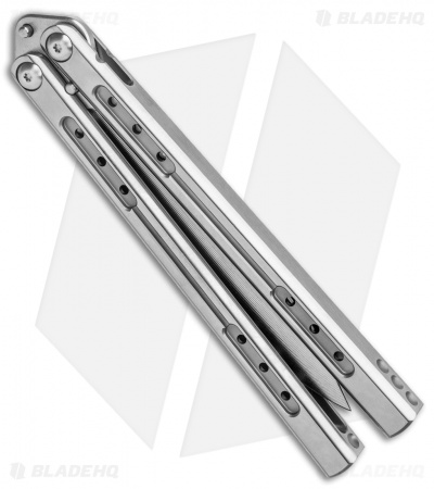 Heibel Knives Sapient Balisong Knife Satin Titanium (4.25" Beveled SW) #71