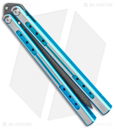 Heibel Knives Sapient Balisong Knife Teal Ano Two-Tone (4.25" Black SW) #70