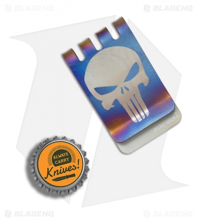 Hell-Bent Titanium Money Clip - Punisher Anodized