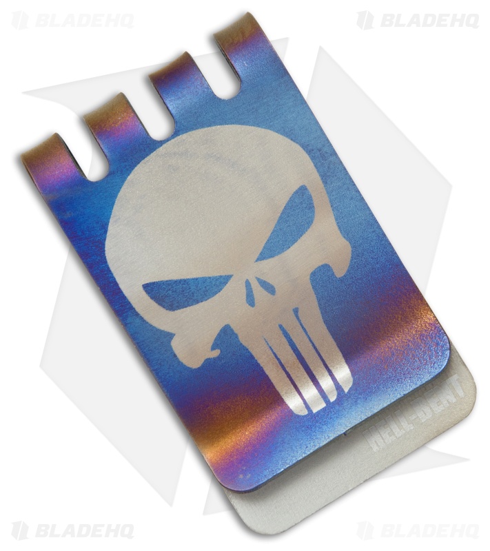 Hell-Bent Titanium Money Clip - Punisher Anodized