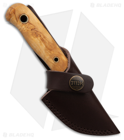 Helle Knives Mandra Fixed Blade Knife Curly Birch Wood  (2.7" Satin) #1620