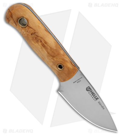 Helle Knives Mandra Fixed Blade Knife Curly Birch Wood  (2.7" Satin) #1620