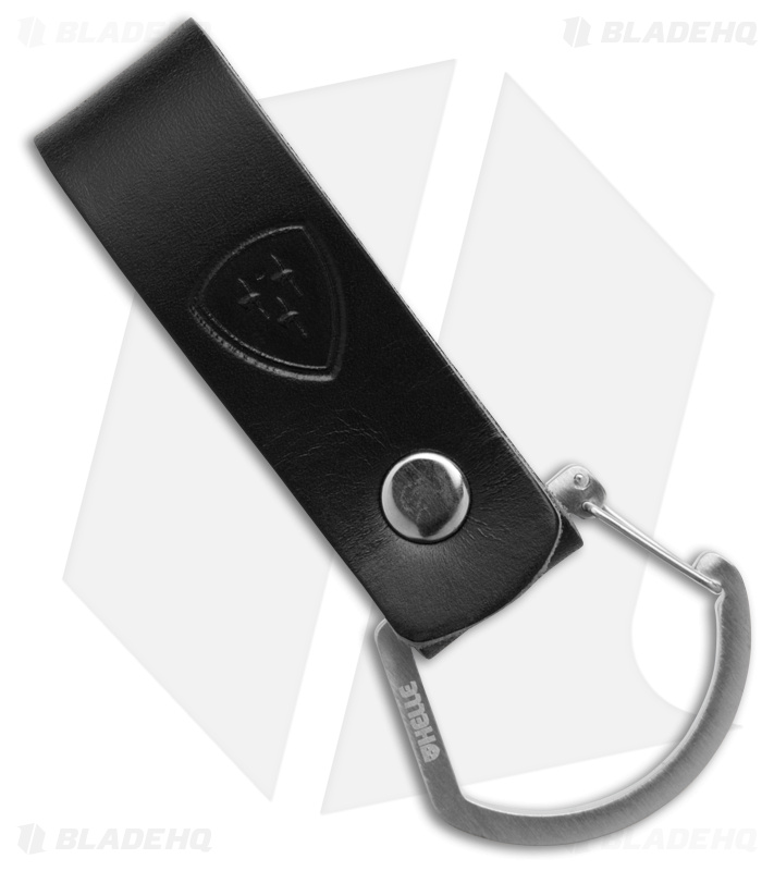 Helle Leather Belt Clip with Wire Gate Carabiner (Black) 300711