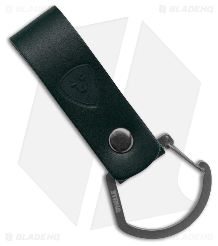 Helle Leather Belt Clip with Wire Gate Carabiner (Green) 300712