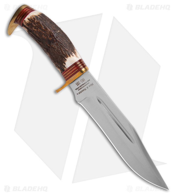 Hen & Rooster 12" Fixed Blade Knife Stag Horn (7.5" Satin)