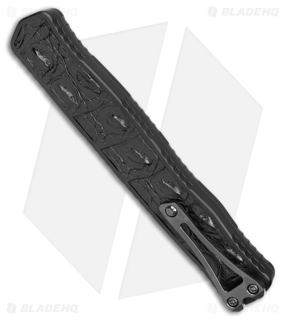 Heretic Cleric II Custom DE Automatic Knife Crocodile Inlay (4.1" Reptilian Dam)