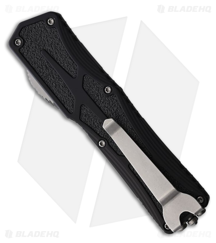 Heretic Knives Colossus OTF Automatic Knife Black Aluminum (3.5" Stonewash) 