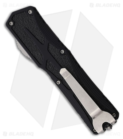 Heretic Knives Colossus OTF Automatic Knife Black Aluminum (3.5" Serrated SW) 