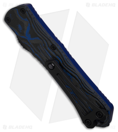 Heretic Knives Manticore S Double Edge OTF Blue Camo Carbon Fiber(2.6" Black)