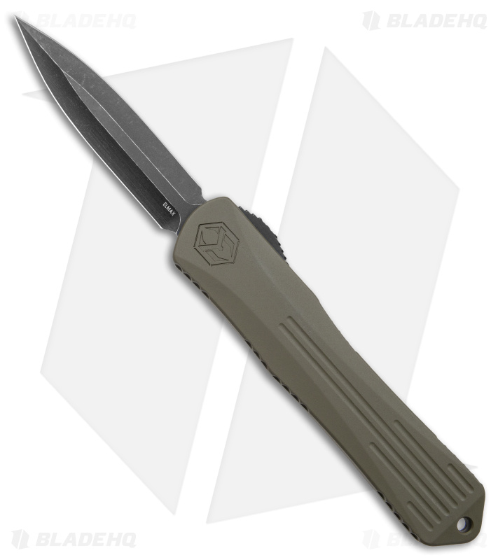 Heretic Knives Manticore-X D/E OTF Bomb Green (3.75" Battleworn Black)