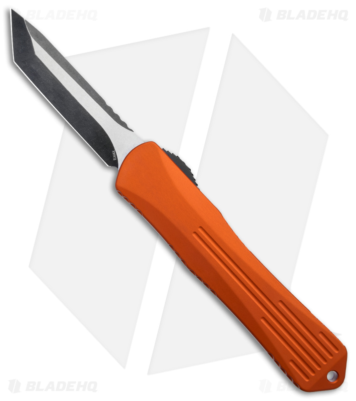 Heretic Knives Manticore-X Tanto OTF Knife Orange (3.75" Battleworn Two Tone)