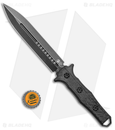 Heretic Knives Nephilim Fixed Blade Knife Black CF (6.5" Battle-Worn Black)