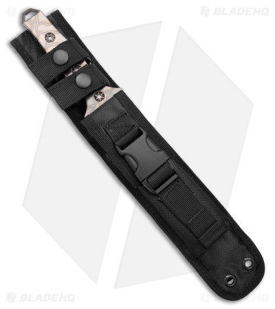 Heretic Knives Nephilim Fixed Blade Knife Flamed Titanium(6.5" Black Serr)