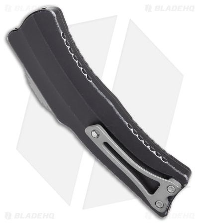 Heretic Knives ROC D/A OTF Automatic Knife Black Battleworn Aluminum (3" SW) 