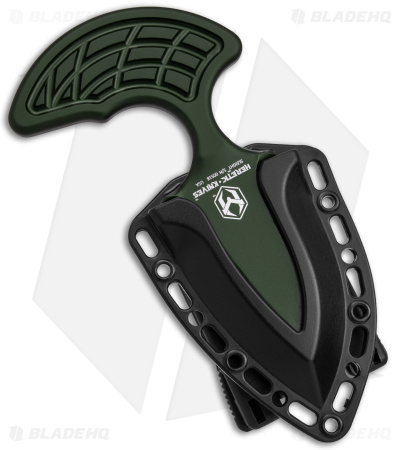Heretic Knives Sleight Modular Push Dagger Knife Green Aluminum (3" Stonewash)