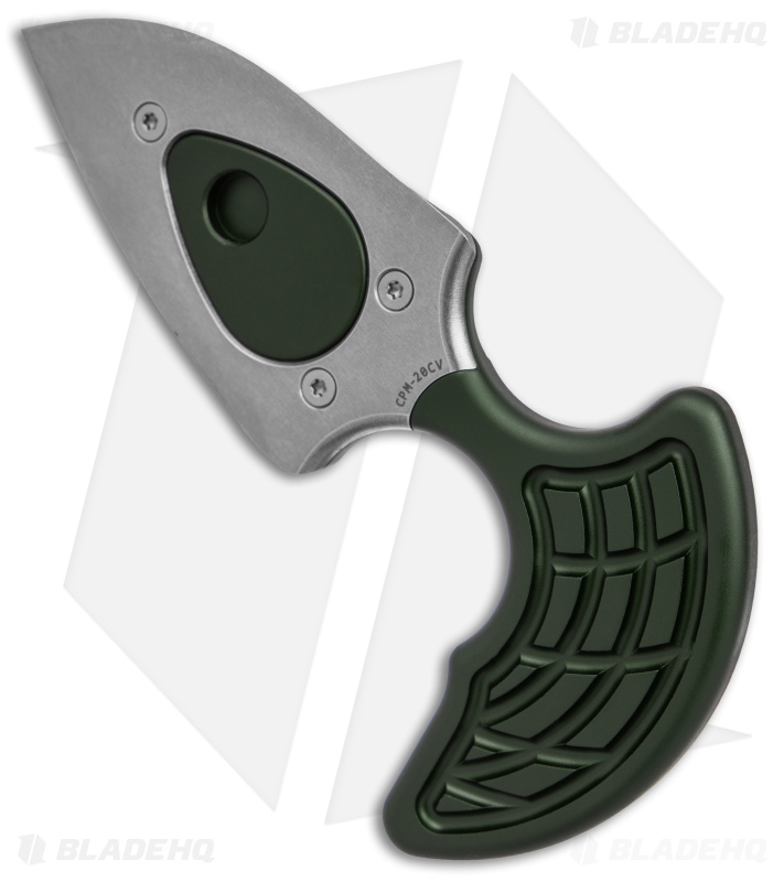 Heretic Knives Sleight Modular Push Dagger Knife Green Aluminum (3" Stonewash)
