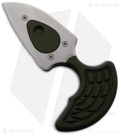 Heretic Knives Sleight Modular Push Dagger Knife OD Green (3" Satin Serrated)