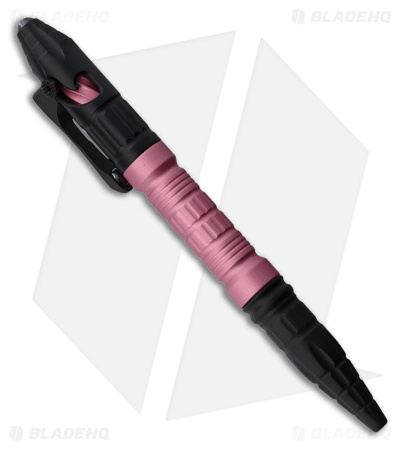 Heretic Knives Thoth Tactical Pen Black Aluminum - Pink