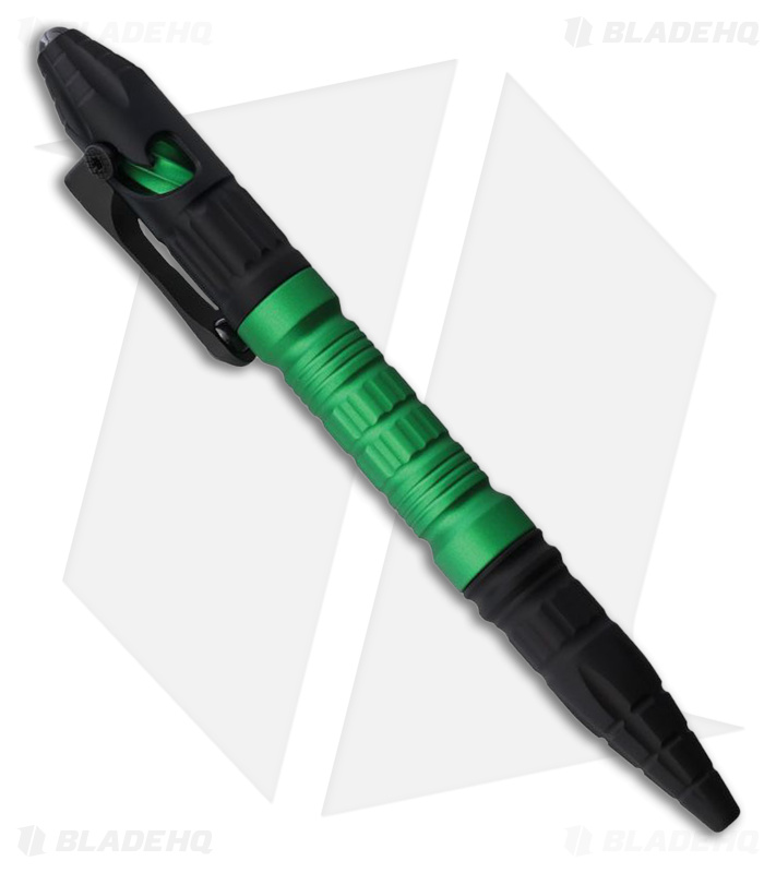 Heretic Knives Thoth Tactical Pen Black Aluminum - Green