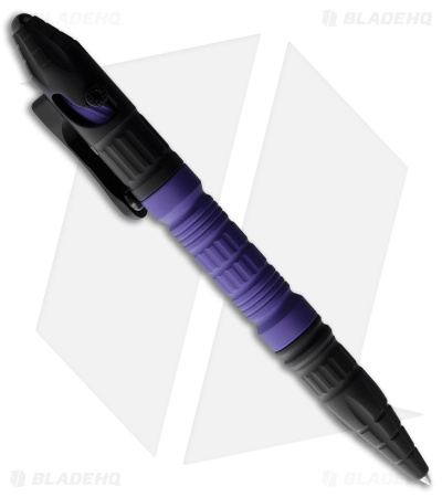 Heretic Knives Thoth Tactical Pen Black Aluminum - Purple