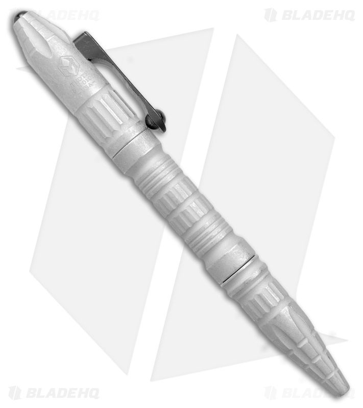 Heretic Knives Thoth Tactical Pen Blizzardworn Aluminum - Silver Winter Edition