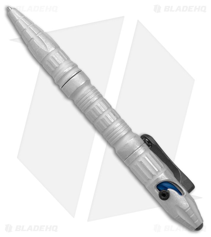 Heretic Knives Thoth Tactical Pen Blizzardworn Aluminum - Silver Winter Edition