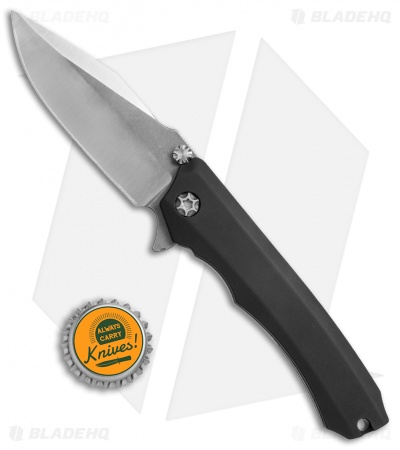 Heretic Knives Wraith Flipper Knife Black Aluminum (3.625" Satin)