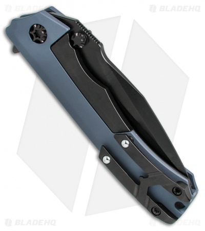 Heretic Knives Wraith Flipper Knife Blue Aluminum (3.625" Black)